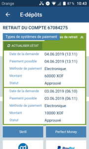 méthodes de paiement et de retrait
